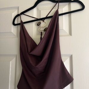 Fashion Nova Deep Brown Cowl Neck Camisole